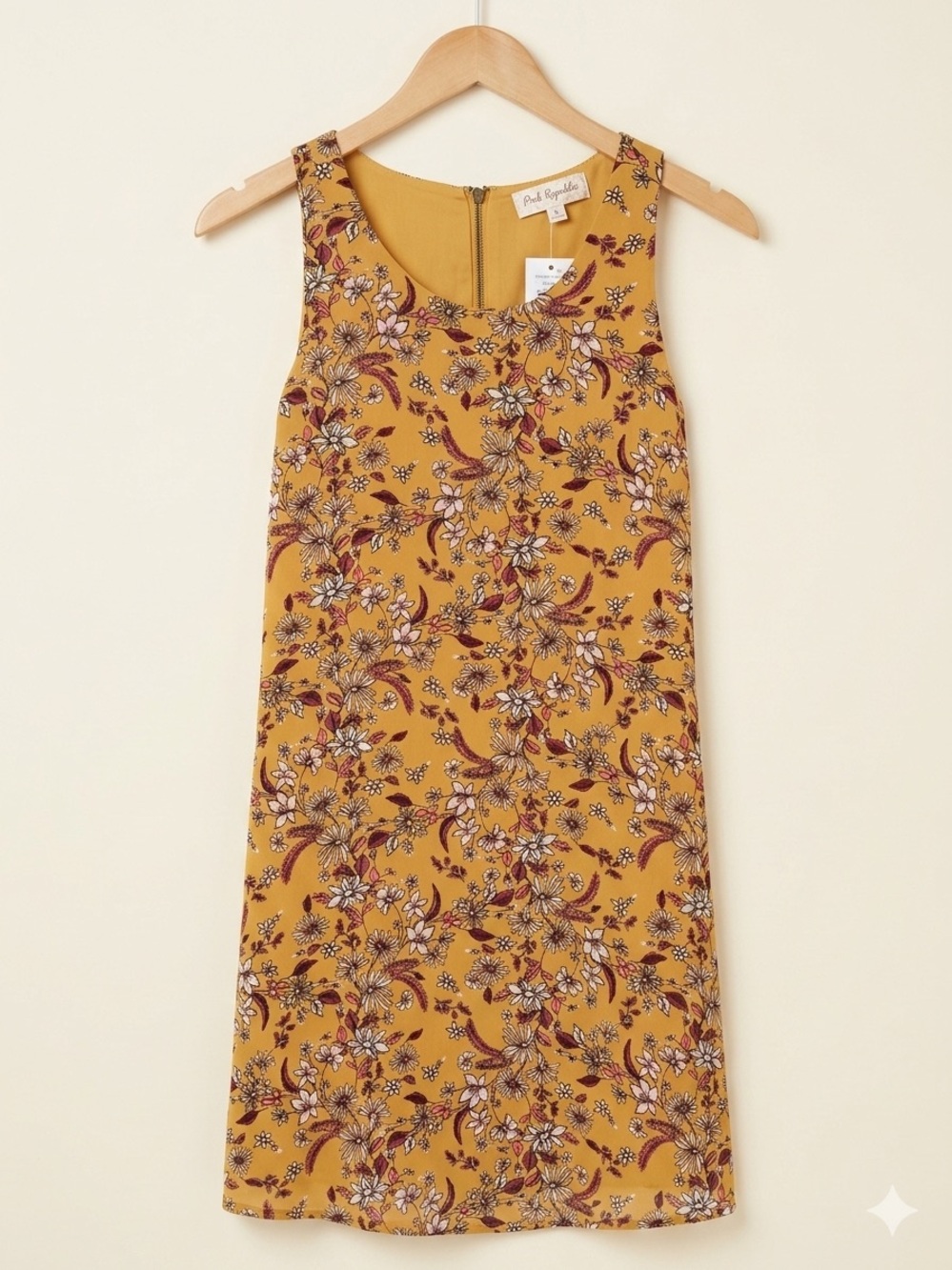Cottagecore Sleeveless Floral Shift Dress Medium Pink Republic